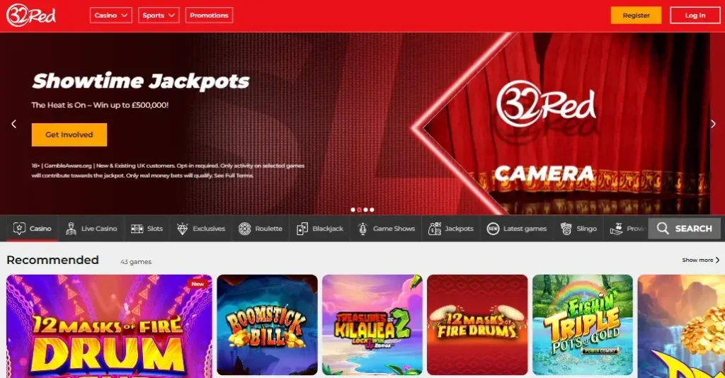 32Red Main Page in the UK