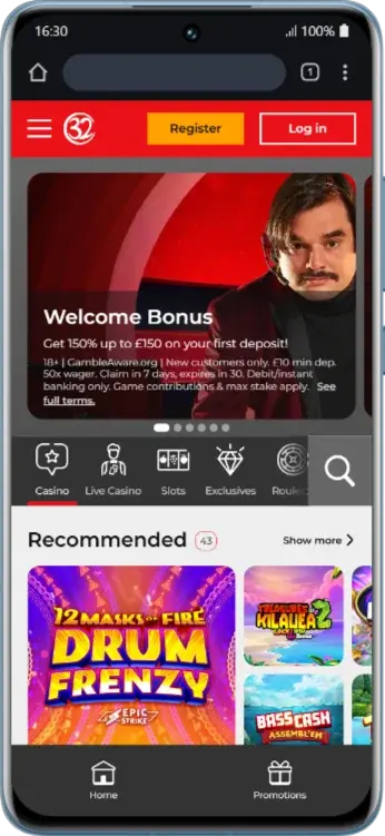 32 Red casino app for Android