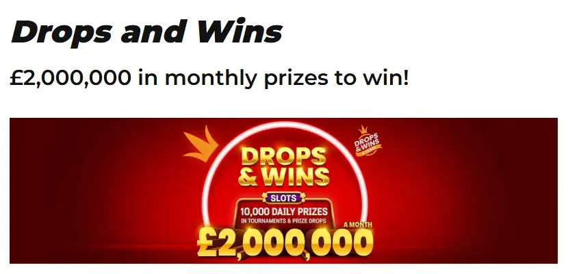 Drops and Wins Bonus at 32Red